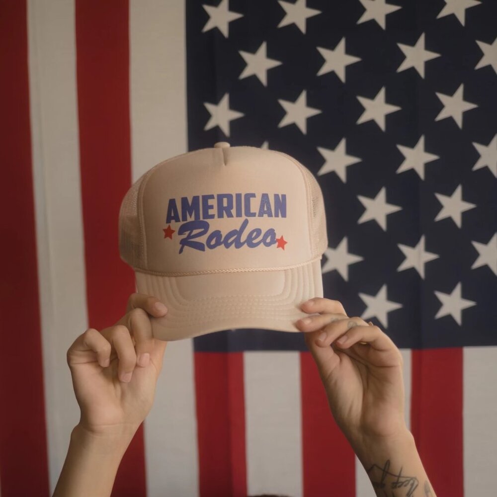 american rodeo trucker snapback hat